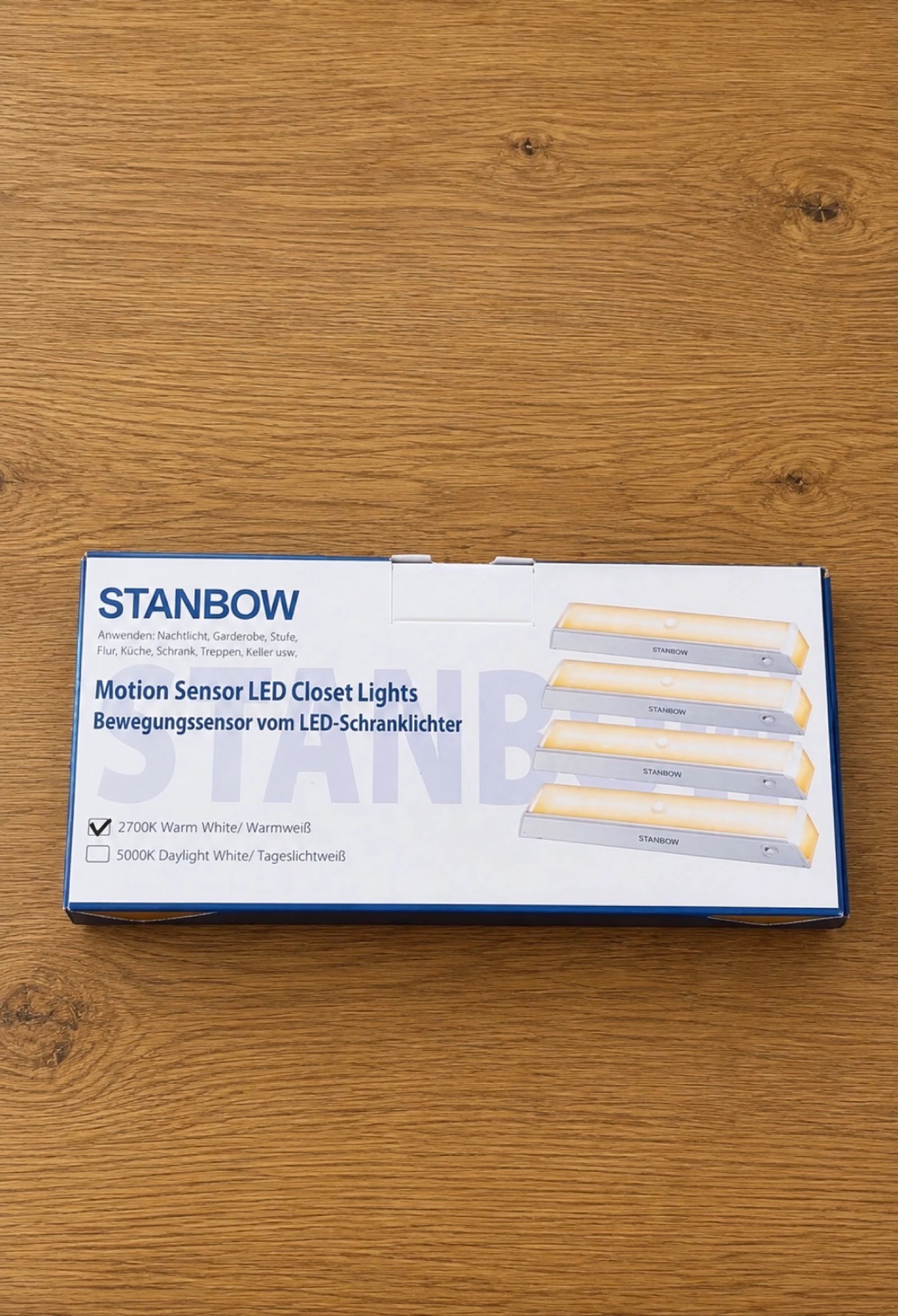 4 luces LED Stanbow • Sensor de Movimiento • USB recargable •  Armario • Cocina • 2700K – photo 4